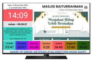 cara gant foto jam digital masjid