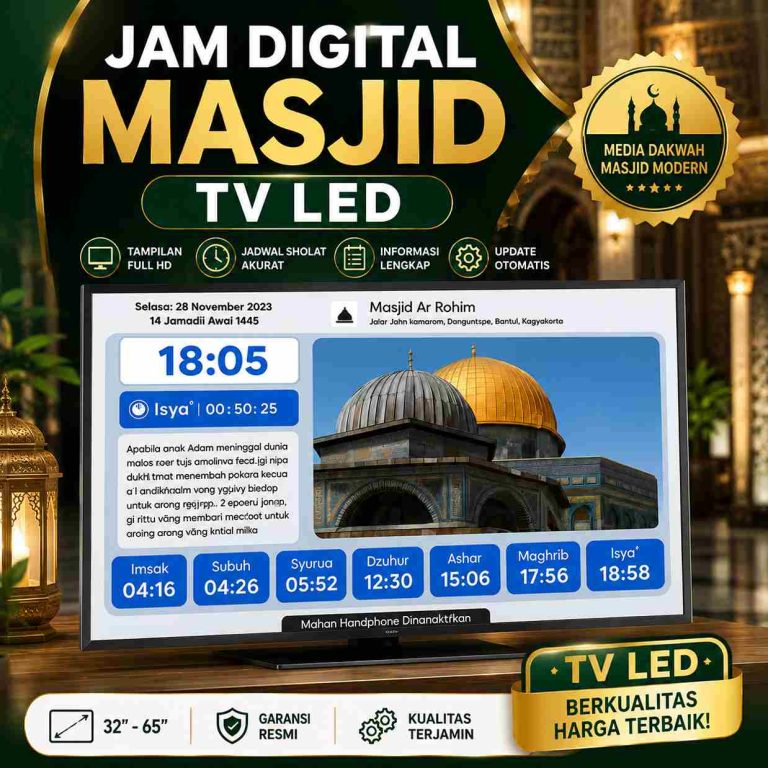 Jam Digital Masjid Jogja, Jam Sholat Digital Jogja TV LED