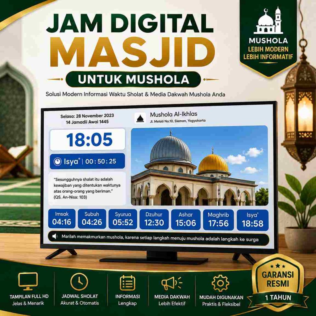 Jam Digital Masjid Untuk Mushola Sebagai Solusi Informasi Waktu Shalat Yang Praktis