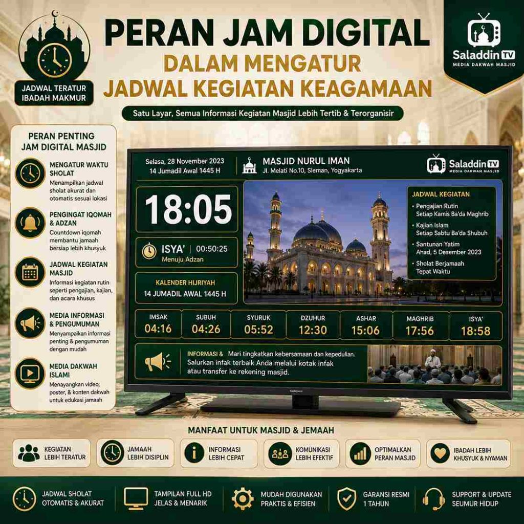 Peran Jam Digital Masjid Dalam Mengatur Jadwal Kegiatan Keagamaan