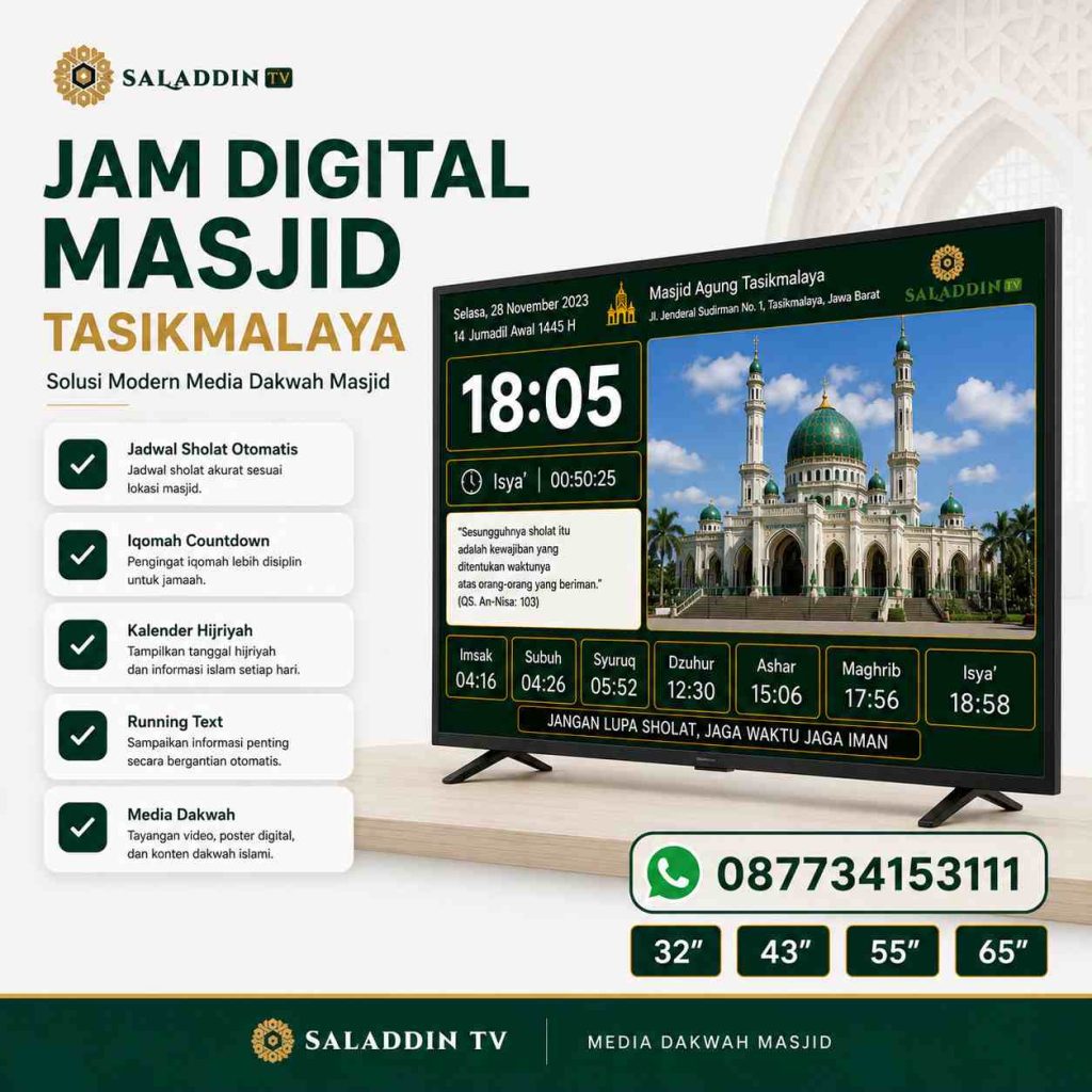 Toko Jam Digital Masjid Tasikmalaya Pilihan Tepat untuk Sistem Informasi Masjid yang Modern