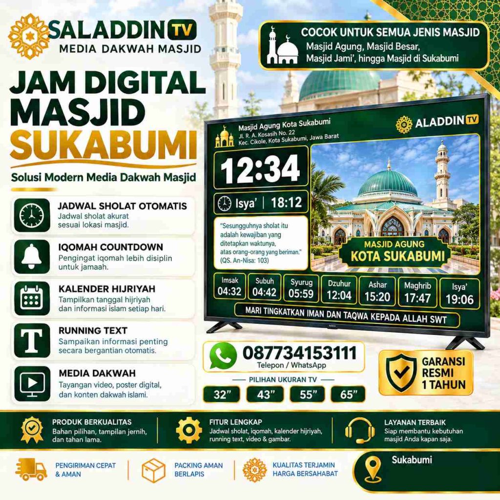 Jam Digital Masjid Sukabumi untuk Informasi Ibadah Modern